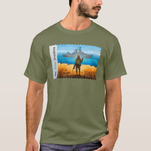 Retro Vintage Ukraine Postage Stamp Flag Ukrainian T-Shirt