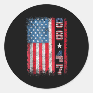 Retro Vintage Usa Flag 86 47 Anti Trump Classic Round Sticker