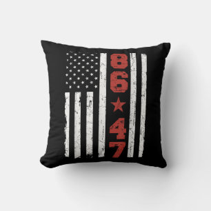 Retro Vintage USA Flag 86 47 Anti Trump Cushion