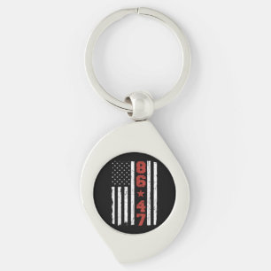 Retro Vintage USA Flag 86 47 Anti Trump Key Ring