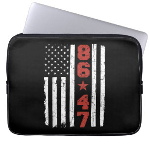 Retro Vintage USA Flag 86 47 Anti Trump Laptop Sleeve