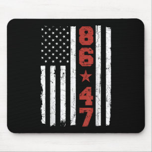 Retro Vintage USA Flag 86 47 Anti Trump Mouse Pad