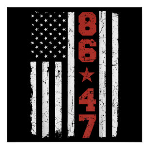 Retro Vintage USA Flag 86 47 Anti Trump Poster