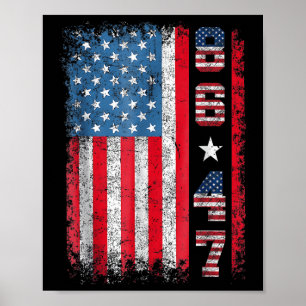 Retro Vintage Usa Flag 86 47 Anti Trump  Poster