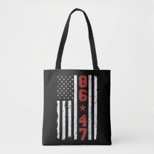 Retro Vintage USA Flag 86 47 Anti Trump Tote Bag