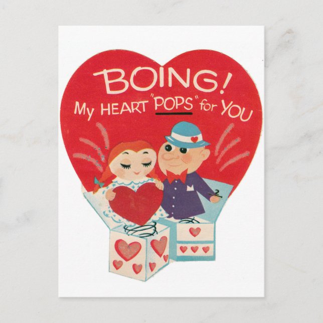 Retro Vintage Valentine couple Holiday postcard (Front)