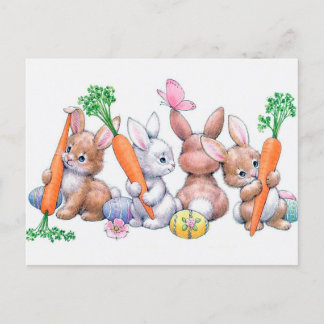 Retro vintage Valentine Easter bunnies Holiday
