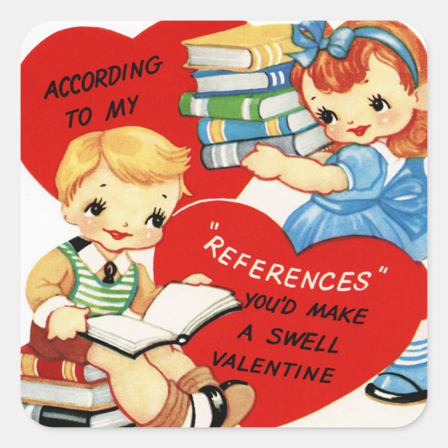 Retro Vintage Valentine Holiday couple sticker (Front)