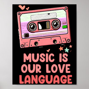 Retro Vintage Valentines Day Cette 80s Men Wo  Poster