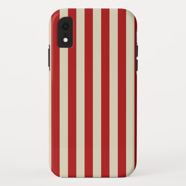 Retro Vintage Vertical PopCorn Classic Stripes Case-Mate iPhone Case (Back)