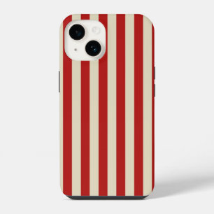 Retro Vintage Vertical PopCorn Classic Stripes iPhone 14 Case