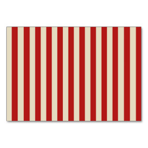Retro Vintage Vertical PopCorn Classic Stripes Table Number