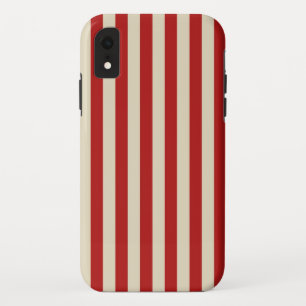 Retro Vintage Vertical Popcorn Stripes in Red iPhone XR Case