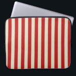 Retro Vintage Vertical Popcorn Stripes in Red Laptop Sleeve<br><div class="desc">A festive popcorn style red and beige stripes decor in horizontal or in vertical fashion are a modern classic graphic design style that always make for a great custom gift for yourself or for someone special on your list, these are sure to make an impression on any festive occasions. Email...</div>