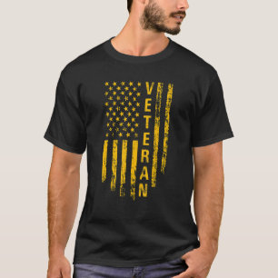 Retro Vintage Veteran US Flag Thank You Veterans T-Shirt