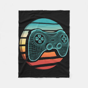 Retro Vintage Video Game Controller Gamer Sunset G Fleece Blanket