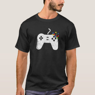 Retro Vintage Video Game Heart Autism Awareness Sp T-Shirt