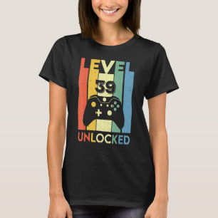 Retro Vintage Video Games Controller Level 39 Unlo T-Shirt