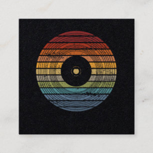 Retro Vintage Vinyl 80s 90s Music Party Disco Gift Square Business Card