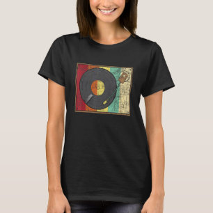 Retro Vintage Vinyl Record Player  Turntable Music T-Shirt