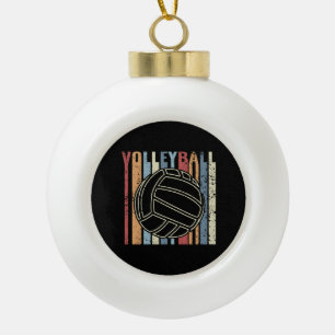 Retro Vintage Volleyball Ceramic Ball Christmas Ornament