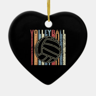 Retro Vintage Volleyball Ceramic Ornament