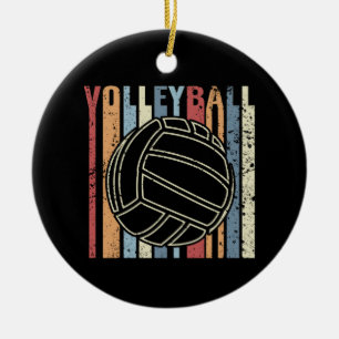 Retro Vintage Volleyball Ceramic Ornament