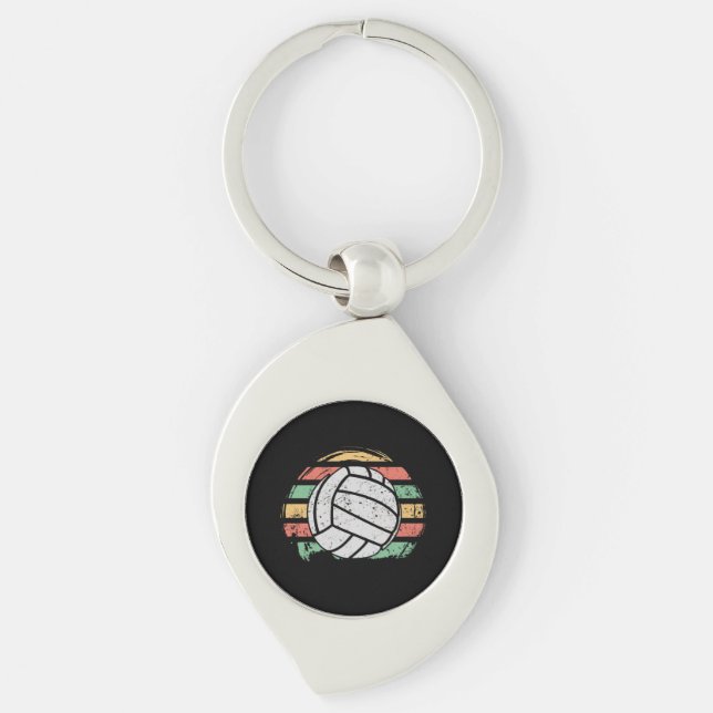 Retro Vintage Volleyball  Key Ring (Front)
