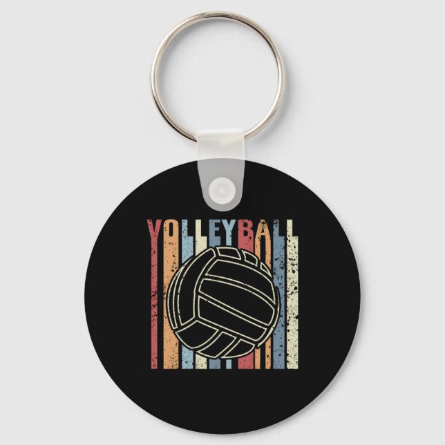 Retro Vintage Volleyball Key Ring (Front)