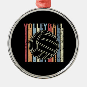 Retro Vintage Volleyball Metal Ornament