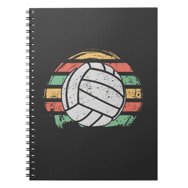 Retro Vintage Volleyball Notebook (Front)
