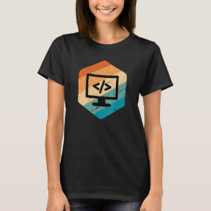 Retro Vintage Web Developer Programmer Code Softwa T-Shirt