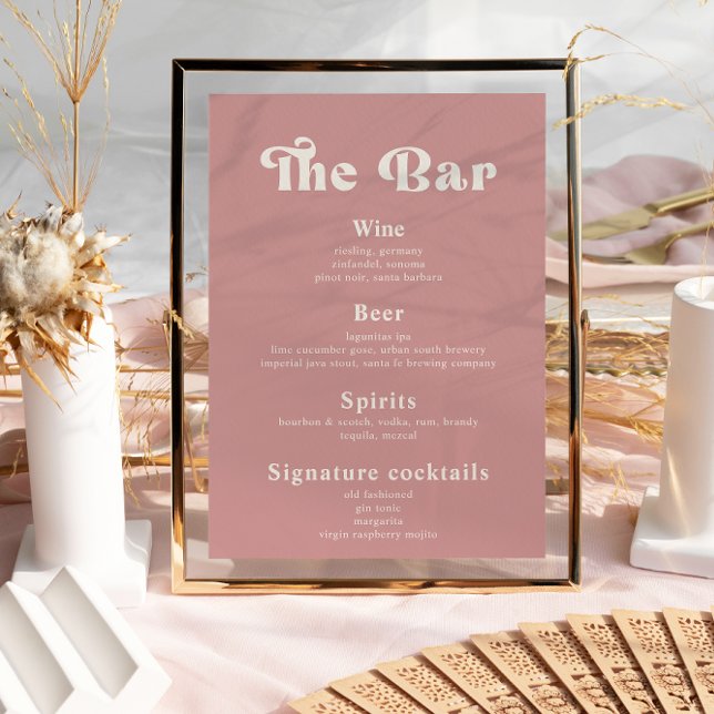 Retro Vintage Wedding Drinks Bar Menu  Poster (Creator Uploaded)