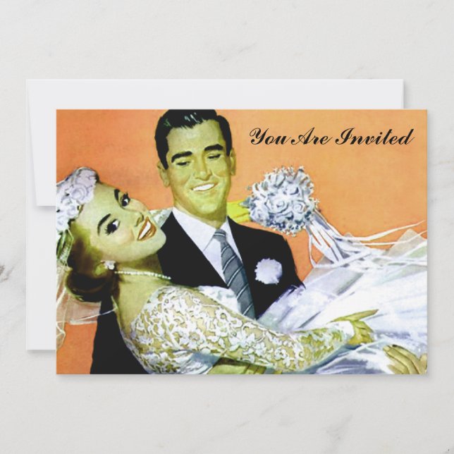 retro,vintage,wedding invitation (Front)