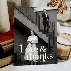 Retro Vintage Wedding Thank You Card