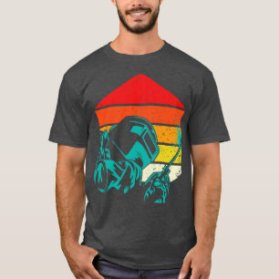 Retro Vintage Welding Helmet Silhouette Welder Gif T-Shirt