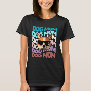Retro Vintage Welsh Corgi Dog Mum Cool Sunglasses T-Shirt