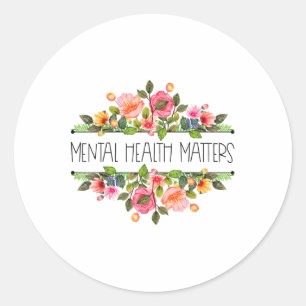 Retro Vintage Wildflower Mental Health S Awareness Classic Round Sticker