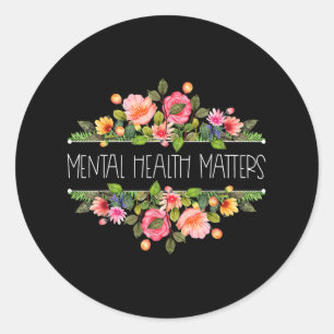 Retro Vintage Wildflower Mental Health S Awareness Classic Round Sticker
