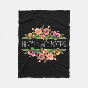 Retro Vintage Wildflower Mental Health S Awareness Fleece Blanket