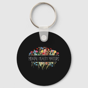 Retro Vintage Wildflower Mental Health S Awareness Key Ring