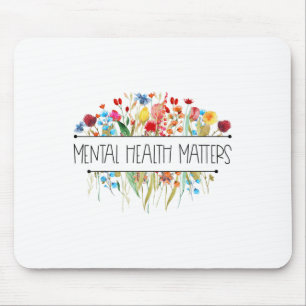 Retro Vintage Wildflower Mental Health S Awareness Mouse Pad