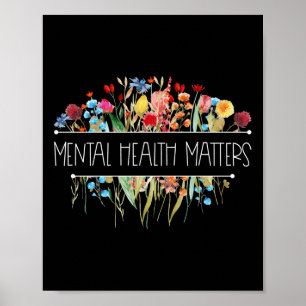 Retro Vintage Wildflower Mental Health S Awareness Poster