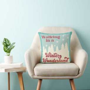 Retro Vintage Winter Wonderland Home Decor  Cushion