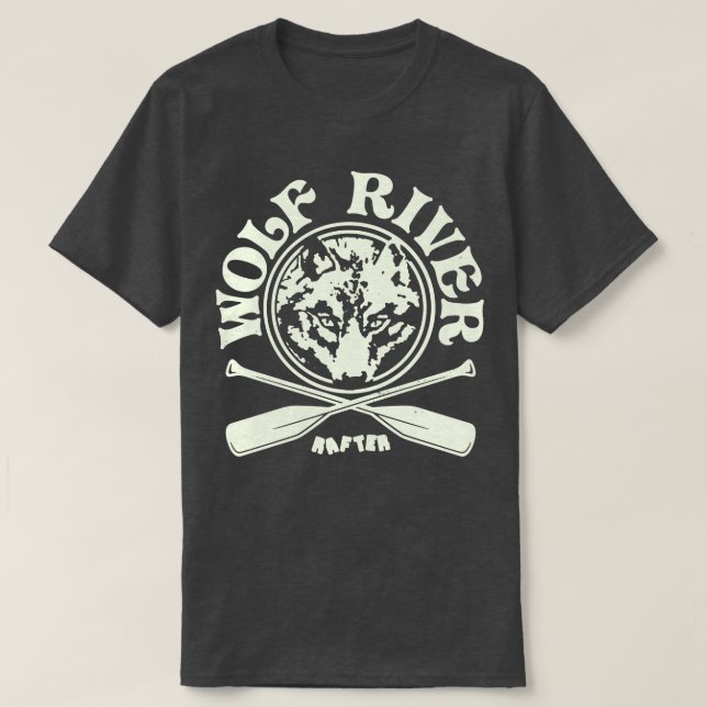 Retro Vintage Wolf River Rafting  T-Shirt (Design Front)