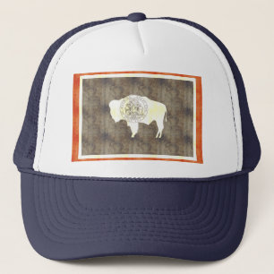 Retro Vintage Wyoming Flag Trucker Hat