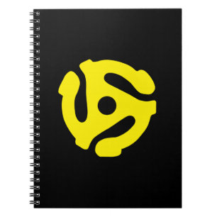 Retro Vintage Yellow 45 spacer DJ Notebook