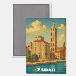Retro Vintage Zadar Croatia Travel Magnet