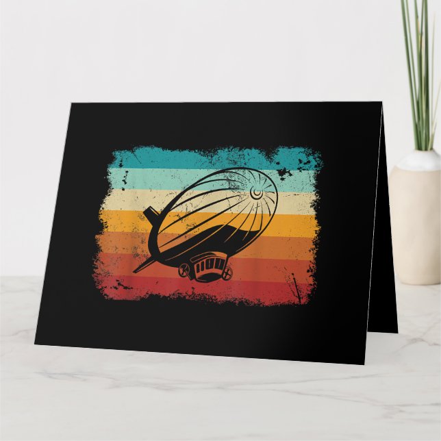 Retro Vintage Zeppelin Dirigible Airship Zepplin L Card (Front)
