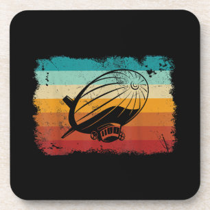 Retro Vintage Zeppelin Dirigible Airship Zepplin L Coaster